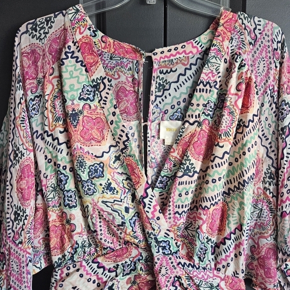 Anthropologie Maeve Multicolored Siya Kimono Dress Size 14 - Picture 2 of 15